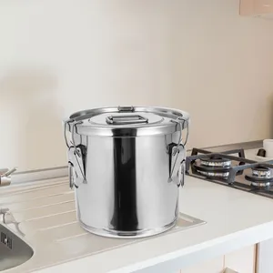 Double Boilers Stainless Steel Rice Bucket Multi-purpose Portable Water With Lid 304 Milk Container Holder