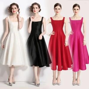 Casual Dresses 2024 Summer Elegant Women White Party Backless Suspender Dress Ladies Prom Vestidos Korea Clothing Holiday Female Robe