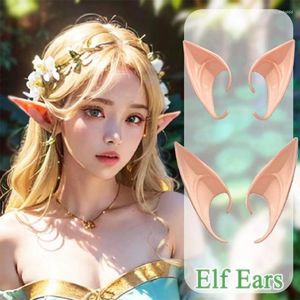 Party Decoration Elf Ears Latex Fairy Angel Cosplay High Simulation Harmless Soft Accessories Halloween Vampire Ear Teeth Props