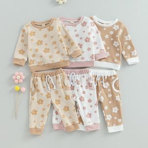 Set di abbigliamento CitgeeAutunno Bambini Bambino Neonata Abiti autunnali Top a maniche lunghe floreali e pantaloni casual Set completo