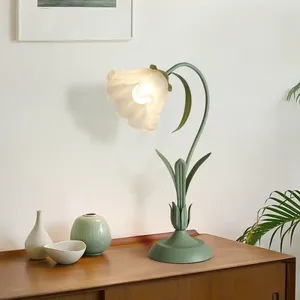 Tischlampen, französische romantische Blumen-Schreibtischlampe, Retro-Atmosphäre, Sinn für Nachttischlampen, Creme-Stil, pastorales Land für Zuhause, Schlafzimmer