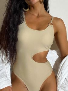 Kobiety stroje kąpielowe seksowne wycięcie Monokini Swimsuit Kobiety 2024 One Piece Push Up High Kathing garnitur puste kąpki Bodysuit Beachwear