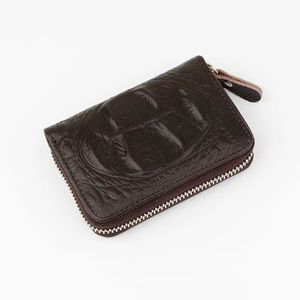 Genuine leather Mens designer card holders cowhide male short style fashion casual coin zero wallets no699