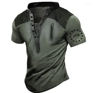 Camiseta masculina vintage camiseta henry camisa gola de manga curta roupas 3d impressão casual ao ar livre moda topo