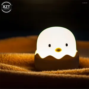 Night Lights Est Led Animal Chick Children Light For Kids Soft Silicone USB Rechargeable Bedroom Decor Gift Touch Lamp