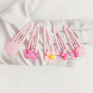 Hair Accessories 1Set Sparkly Pink Squined Star Clips Girls Butterfly Hairpins Glitter Flower Shaped Children Kids Headwear