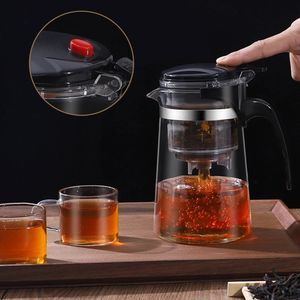 TEA POT FÖR TEA MED INFUSER GLASS KOSTLE Värmebeständig Tea Maker Flower Te Herbal Pot Convenient Office Coffee Teapot Teaware 240124