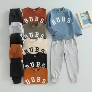 Kleidungssets CitgeeAutumn Kinder Kleinkind Junge Herbst Outfits Langarm Brief Aufdruck Sweatshirt Hosen Set Frühlingskleidung