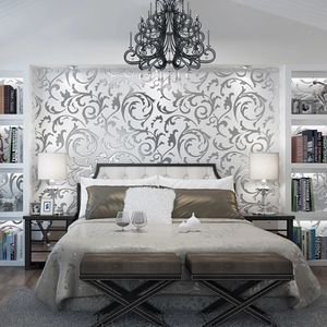 Non woven 3D Wallpaper European hook flower background wall bedroom living room el wallpaper papers home decor U61 240122