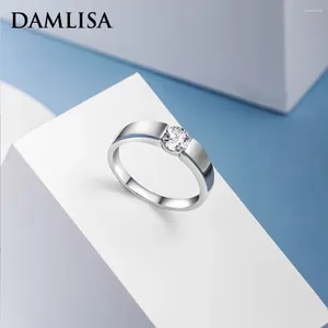 클러스터 반지 Damlisa 1 VVS1 Moissanite 커플 링 남성 남성 925 스털링 슬리버 다이아몬드 결혼 약속 약속