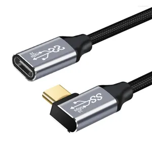 Förlängningskabel 90 grader Gen 2 100W USB-C 3,1 hane till 4K Kvinnlig videotyp-C Extender