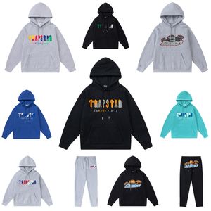 Trapstar camisola calças conjunto designer hoodies streetwear esportes carta decoração grosso hoodies calças masculinas e esporte moletom com capuz