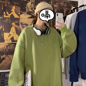 Kvinnors hoodies harajuku fast färg Kvinnor Överdimensionerade tröjor 2024 Varumärkekvalitet Cotton Kvinnlig långärmad Y2K -flickor