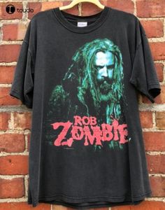 Erkekler Tişörtleri 2001 Rob Zombie The Fınist Urge T-Shirt Tur Grafik Unisex Siyah Gömlek