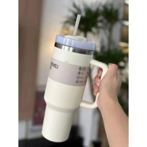 Stock water Bottles New 40oz Mugs Tumbler With Handle Insulated Tumblers Lids Straw Stainless Steel Coffee Termos Cup 0205