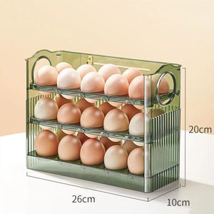 Egg Rack Holder Storage Box Basket Container Organizer Kylskåp Dispenser för köksmatbehållare 240125