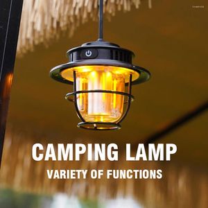 Lanternas portáteis retro acampamento ao ar livre lâmpada de acampamento do vintage 4 modos iluminação tenda luzes penduradas para caminhadas escalada quintal