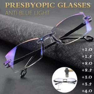 Sunglasses Presbyopic Glasses Color Glint Sapphire High Hardness Anti-Blue Progressive Far And Near Light Bifocal Reading