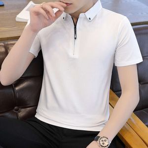 T-shirt męskie lapowe lapy czyste bawełniane męskie ubranie Summer Nowy nadruk męski koszulka Paul Polo Shirt Solid Color T