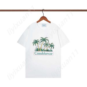 Camicia Casablanc Maglietta da uomo Designer Casablancas Camicia Marchio di lusso Abbigliamento T-shirt design tendenza europea americana Stampante Estate Manica corta Taglia USA S-2XL 2866