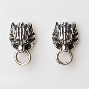 Studörhängen personlighet varghuvud för män kvinnors unisex djur gotisk punk stil silverpläterade smycken