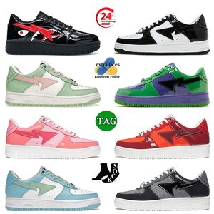 Designer Stask8 Sta Casual Shoes Sk8 Low Men Kobiety Patent skórzany czarny biały ABC Camo Camoflage Sporty Sport Ly Treakers Treakers Shark One