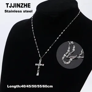 Pendant Necklaces Vintage Stainless Steel Chain Orthodox Catholic Men Women Necklace Religious Cross Jesus Punk Goth Choker Jewelry