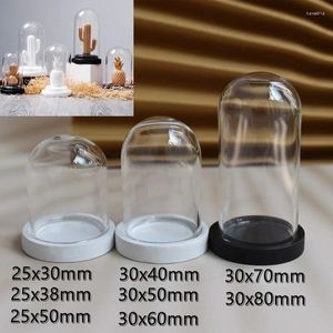 Bottles 20pcs Mini Tabletop Display Glass Dome Cloche Cover Decor Dry Flower Ornaments Handmade Craft Bell Jar Wood Base Home