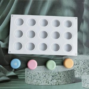 Baking Moulds 15 Cavity Flat Round Silicone Cake Mold For DIY Chocolate Mousse Jelly Pudding Pastry Ice Cream Dessert Bread Bakeware Pan