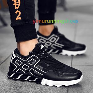 Moda tênis masculino tênis de corrida vulcanizado sapatos de malha de ar formadores super leve sapatos de caminhada rendas-up tênis masculino l42