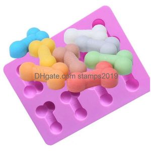 Baking Moulds Sile Ice Mold Funny Candy Biscuit Tray Bachelor Party Jelly Chocolate Cake Household 8 Holes Tools Mod Bh1874 Drop Del Dhyph