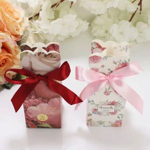 10/20 Vaso a coda di pesce Contenitore di caramelle Fiore fai da te Confezione regalo di nozze Borsa per imballaggio con nastro Compleanno Baby Shower Feste 240205