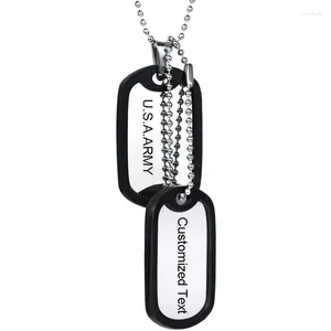 Colares de pingente Produtos personalizados ID Double Dog Tag para homens Exército Militar Soldado Silenciador Círculo Acessórios Personalizados