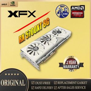 Karty graficzne xfx RX5700XT 8G podwójny wentylator 7NM 256BIT PCIE4.0x16 Desżnik wideo PC PC Używana mapa gier komputerowych