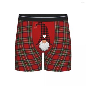 Mutande da uomo Gnome Christmas Print Boxer Shorts Mutandine traspiranti maschili Slip da boxer di marca