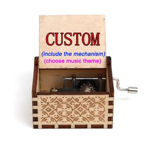 Private custom carved wooden Empty music box movie theme custom music box Christmas birthday gift Wood gift custom Wedding Gifts 240118