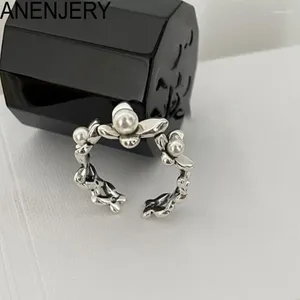 Cluster Rings ANENJERY Butterfly Pearl Open Ring For Women Light Luxury Design Niche Index Finger Party Jewelry Accessories Anillos