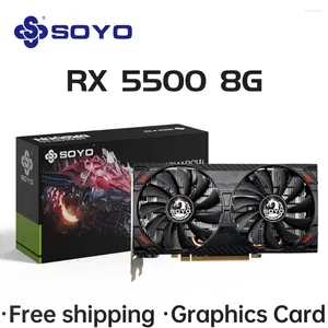Graphics Cards SOYO Radeon RX5500 8GB Gaming AMD GDDR6 128Bit PCIE4.0 X8 HDMI DP GPU Video Card For Desktop PC