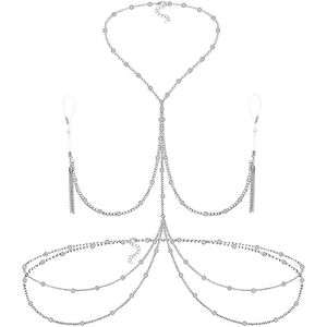 Gefälschte Brustwarzenringe für Frauen, sexy, nicht durchdringender Brustwarzenring mit Halsketten, verstellbare Brustwarzenschlinge, gefälschter Brustwarzenring, nicht durchdringend, 240127