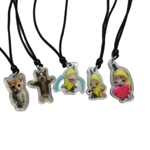 Charms Creative Happy Banana Cat Cry Pendant Friend Student Gift Meme Necklace Sweet Fun Lanyard