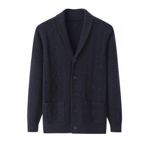 Mens Cardigans Autumn and Winter loro Pure Cashmere Warm Knitted Business Casual Coats piana