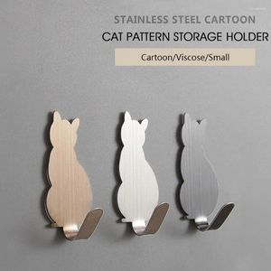 Hooks 2st Cat Cat Shaped Wall Self Adhesive Nyckelhållare Hanger Mount Coat Rack Handduk Rack Badåtillbehör