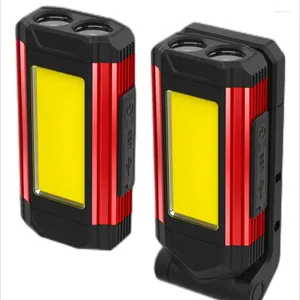 Latarki Pochodni 400LM Awaryjna magnetyczna latarka do składania latarnia aluminiowe Aluminiowe ładowne ładowanie przenośne Cob Portable LED Somg