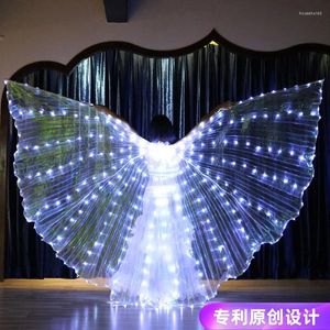 Stage Wear LED Rainbow Wings Adulto Crianças Traje Circus Light Trajes Luminosos Party Show Isis Dancewear