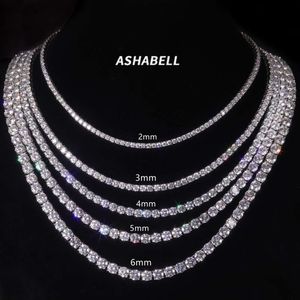 Passera diamanttestare kubik zirkoniummos moissanite halsband 925 silver diamantkedja isskuren tennishalsband för kvinnor eller män