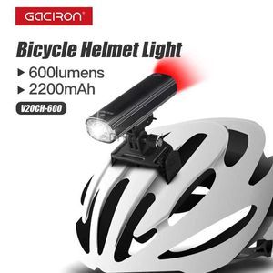 Andra belysningstillbehör GACIRON V20CH-600 cykelhjälm Ljus framljus bakljus 2 i 1 design 600 lumen USB uppladdningsbar cykelljuscykling YQ240205