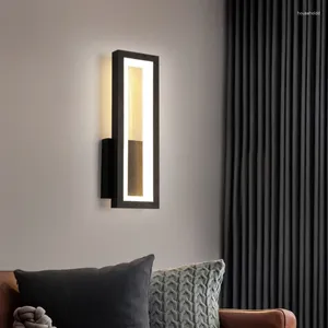 Lampada da parete Moderna Lampade minimaliste a LED Decorazioni per la casa Sconce Luce bianca nera per soggiorno Camera da letto Comodino Corridoio