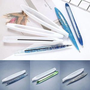 Craft Tools Handmade Pen Silicone Mold Set DIY Crystal Epoxy Resin Casting Manual Transparent Holder Making 2024