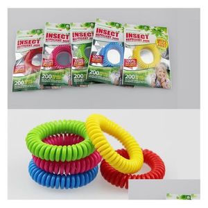 Controllo dei parassiti Braccialetti a fascia repellente per zanzare di buona qualità Anti annunci naturali puri e polso per bambini Colori misti Consegna a goccia Hom Ottah