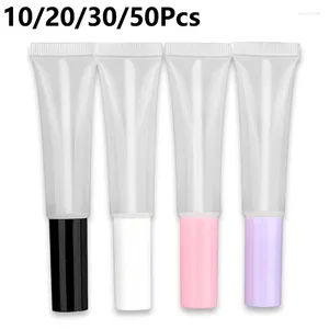 Garrafas de armazenamento 10/20/30 / 50pcs 15ml tubo de brilho labial vazio com varinha de batom recarregável recipiente de bálsamo viagem portátil garrafa de aperto de plástico